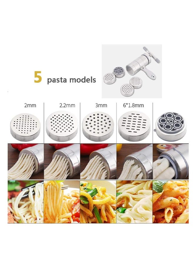 SHABILI Manual Stainless Steel Noodles Press Noodle Maker for Home Kitchen Use, Durable Hand Wringing Pasta Machine with Multiple Moulds, Manual Noodles Press Manual Press Pasta Machine Tool - Image 4